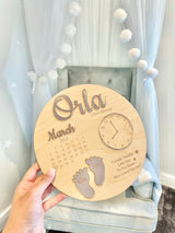 Wooden & Acrylic New Baby Birth Plaque